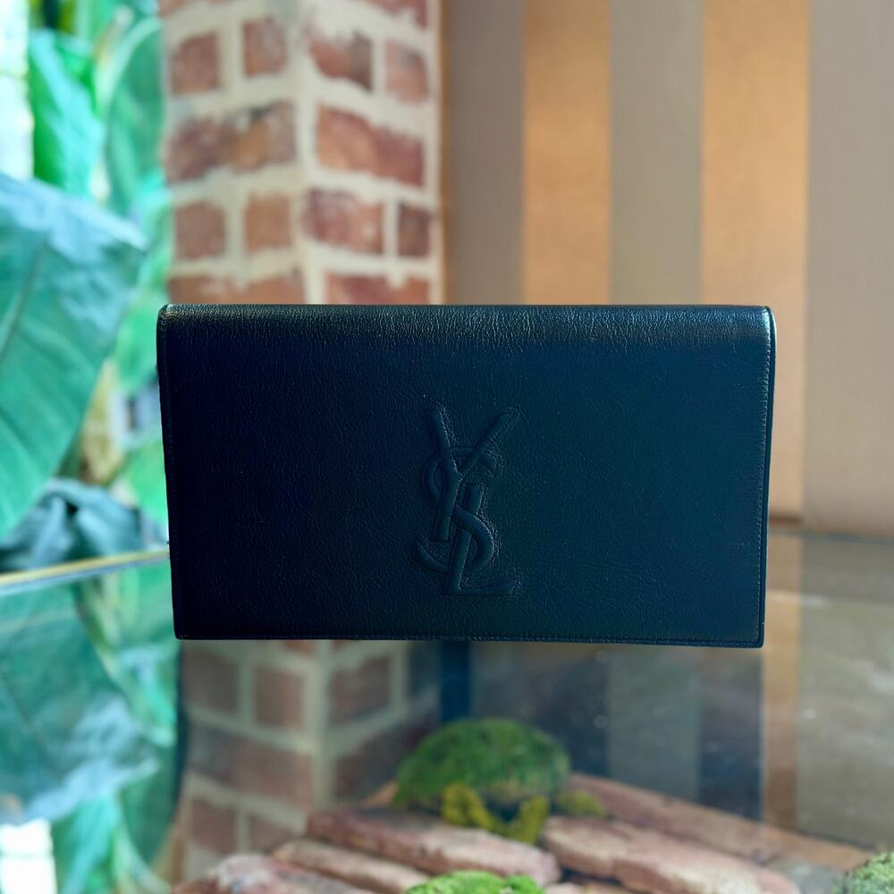 SAINT LAURENT Black Belle De Jour Clutch